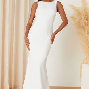 Lulus Love In Your Eyes Ivory Knotted Mermaid Maxi Dress White - Size S